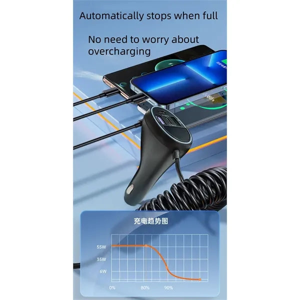 Car phone charger comes with data cable