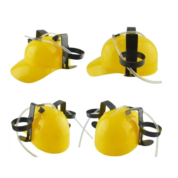 Fun Party Hat For Beer Soda Drinking Helmet With Straw