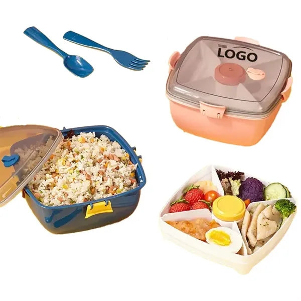 40OZ capacity PP material square double layer bento box