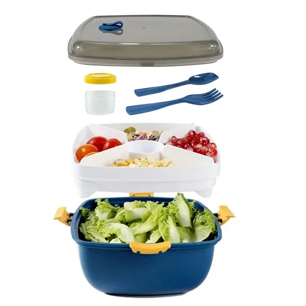 40OZ capacity PP material square double layer bento box