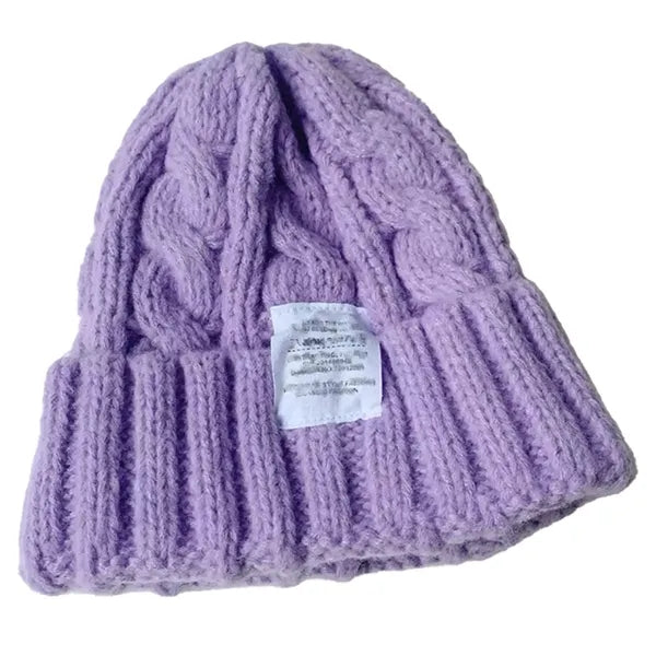 Warm ear protection knitted hat