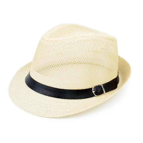 Jazz Straw Fedoras Summer Trilby Vintage Mesh Panama Sun Hat