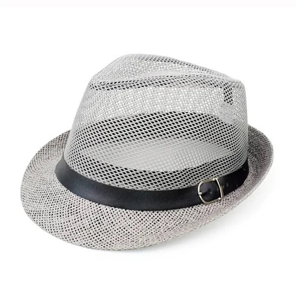 Jazz Straw Fedoras Summer Trilby Vintage Mesh Panama Sun Hat