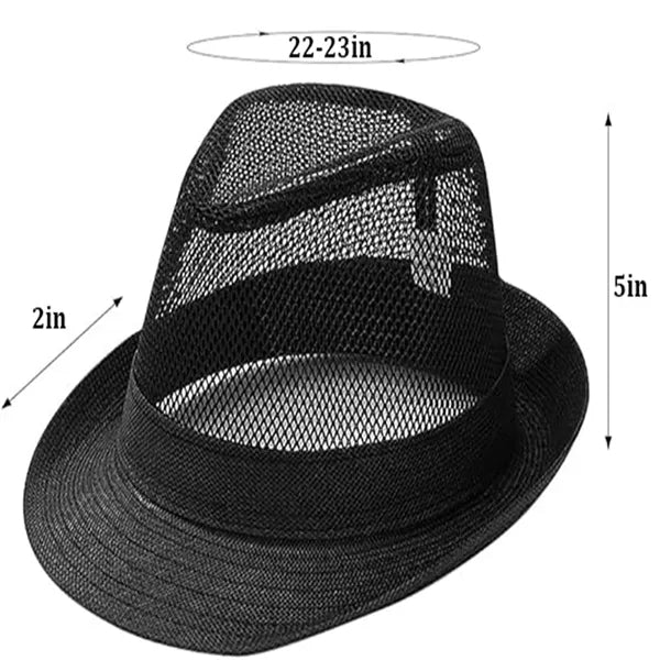 Jazz Straw Fedoras Summer Trilby Vintage Mesh Panama Sun Hat