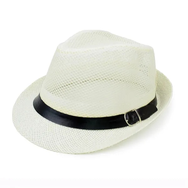 Jazz Straw Fedoras Summer Trilby Vintage Mesh Panama Sun Hat