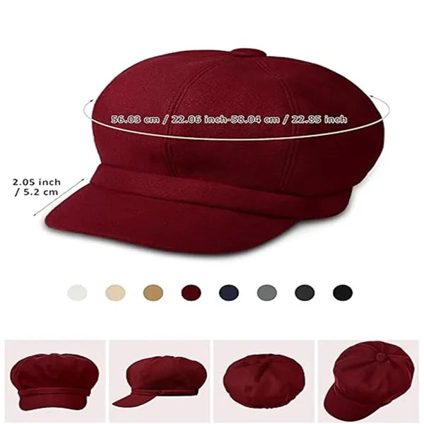 Women Winter Solid Vintage Hat Beret