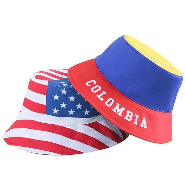 World Cup Flag Bucket Hat Sun Cap Packable Patriotic