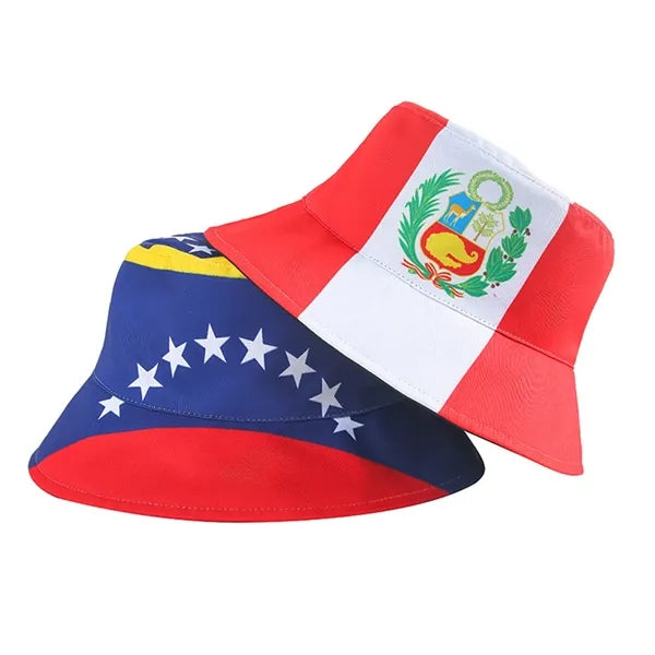 World Cup Flag Bucket Hat Sun Cap Packable Patriotic