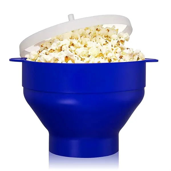 Collapsible Microwave Silicone Popcorn Bowl With Lid