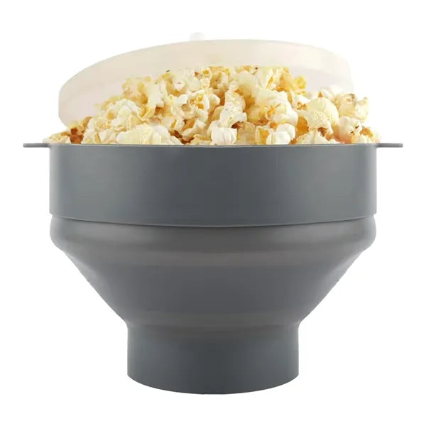 Collapsible Microwave Silicone Popcorn Bowl With Lid