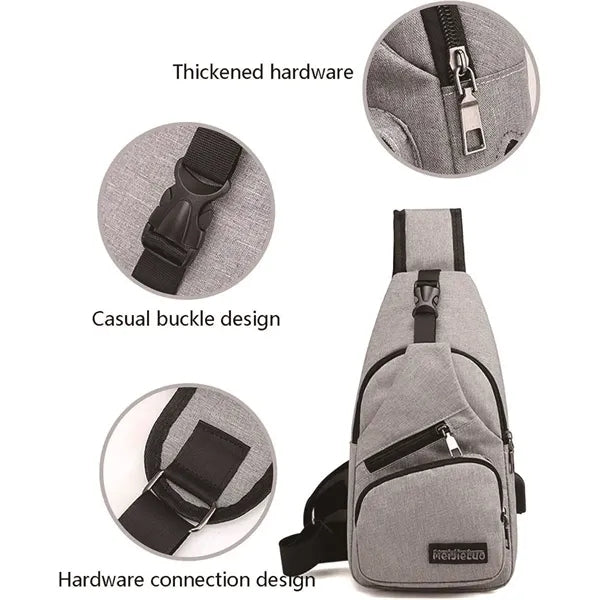 Waterproof Sling Backpack Bag with USB Charging Port