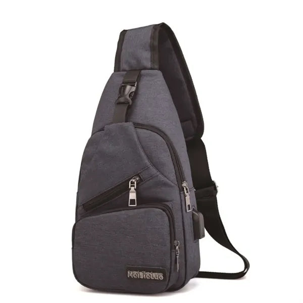 Waterproof Sling Backpack Bag with USB Charging Port