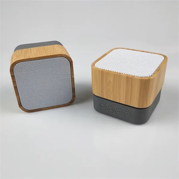 Portable Square Bamboo Wood Wireless Blue/tooth 5.0 Speaker