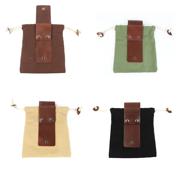 Collapsible Outdoor Foraging Hanging Tool Bag Leather
