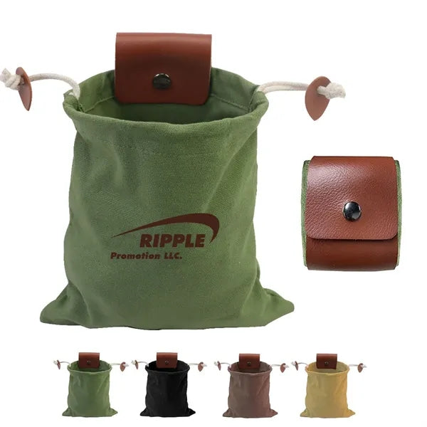 Collapsible Outdoor Foraging Hanging Tool Bag Leather