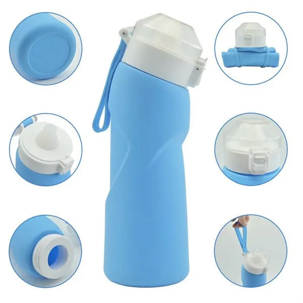 23oz Collapsible Silicone Water Bottles Sports Outdoor