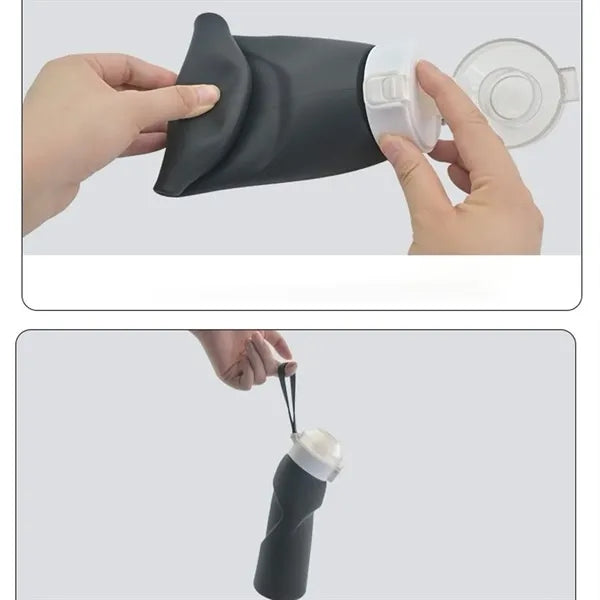 23oz Collapsible Silicone Water Bottles Sports Outdoor