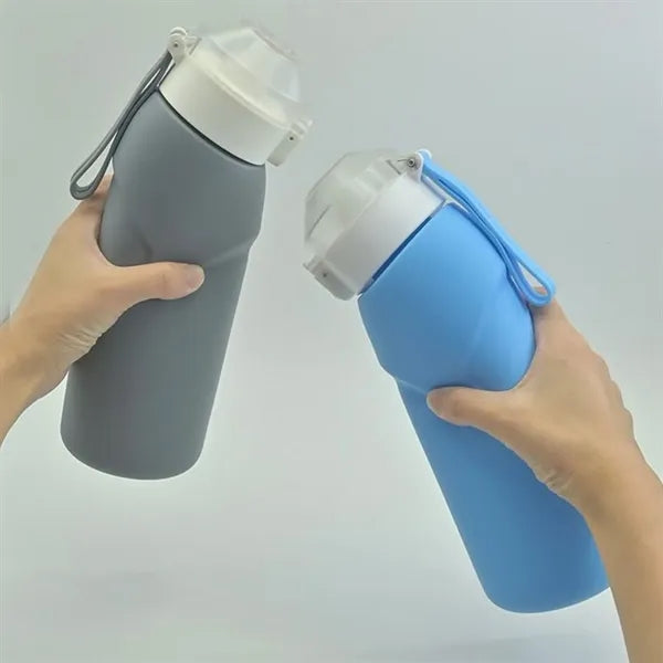 23oz Collapsible Silicone Water Bottles Sports Outdoor