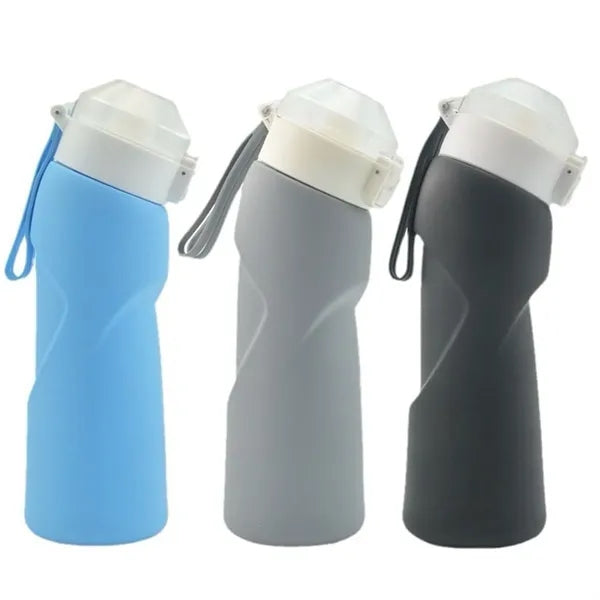 23oz Collapsible Silicone Water Bottles Sports Outdoor