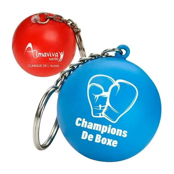Round Stress Ball Keychain