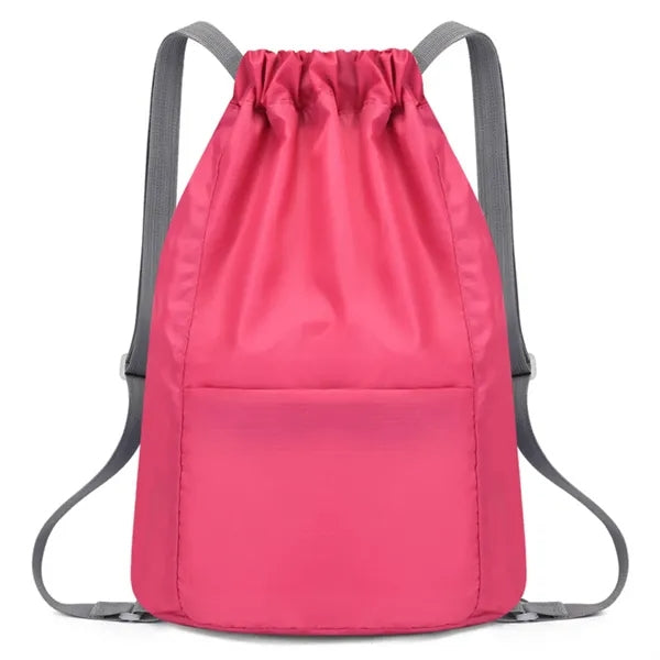 Drawstring Backpack With Pocket