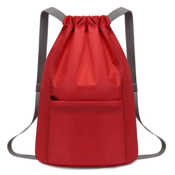 Drawstring Backpack With Pocket
