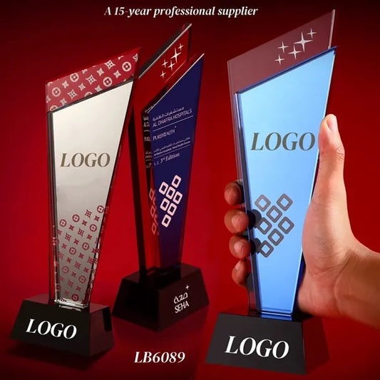 Engraved Crystal Award Appreciation Trophy