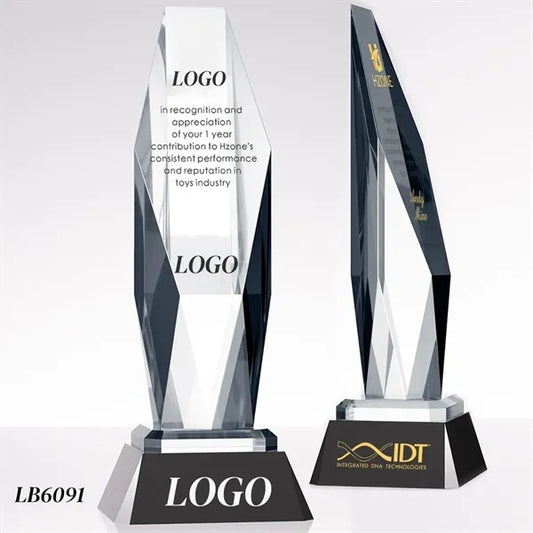Engraved Crystal Award Appreciation Trophy Personalized