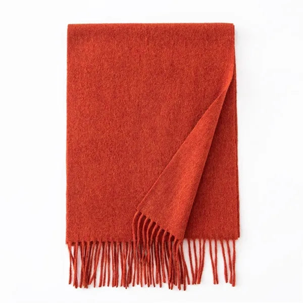 Long Soft Wool Scarf - Solid Color