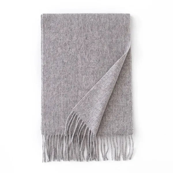 Long Soft Wool Scarf - Solid Color