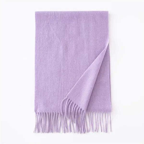 Long Soft Wool Scarf - Solid Color