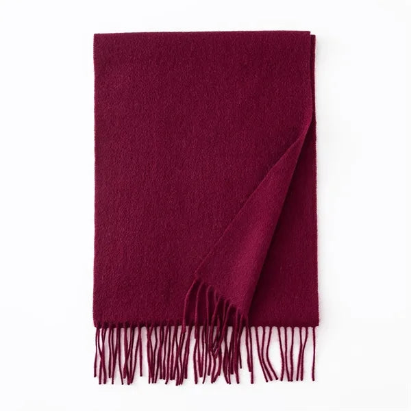 Long Soft Wool Scarf - Solid Color