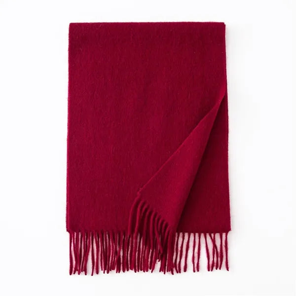 Long Soft Wool Scarf - Solid Color