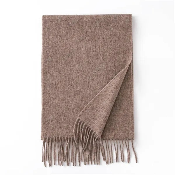 Long Soft Wool Scarf - Solid Color