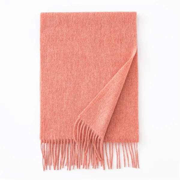 Long Soft Wool Scarf - Solid Color