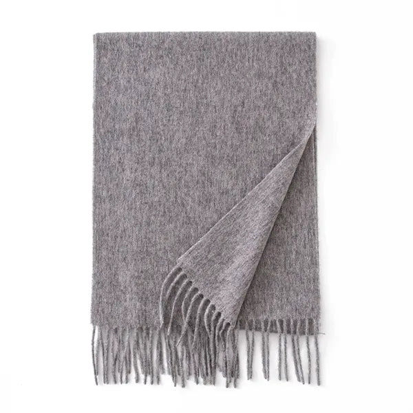 Long Soft Wool Scarf - Solid Color