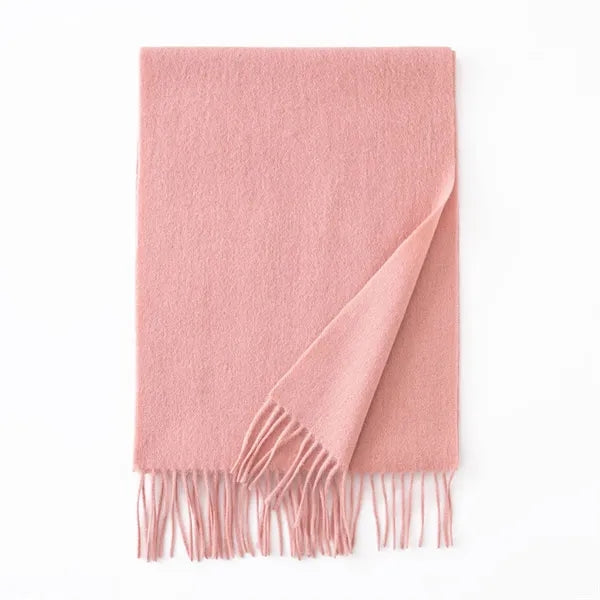 Long Soft Wool Scarf - Solid Color