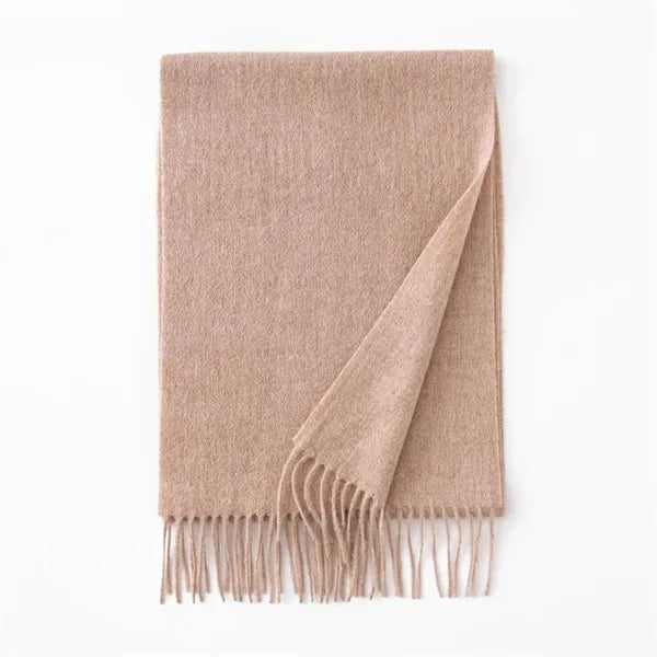 Long Soft Wool Scarf - Solid Color