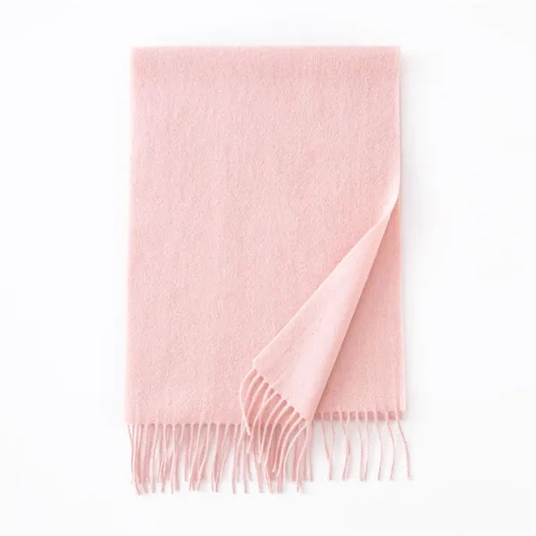 Long Soft Wool Scarf - Solid Color