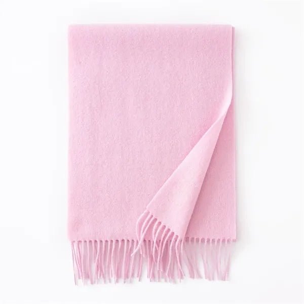 Long Soft Wool Scarf - Solid Color