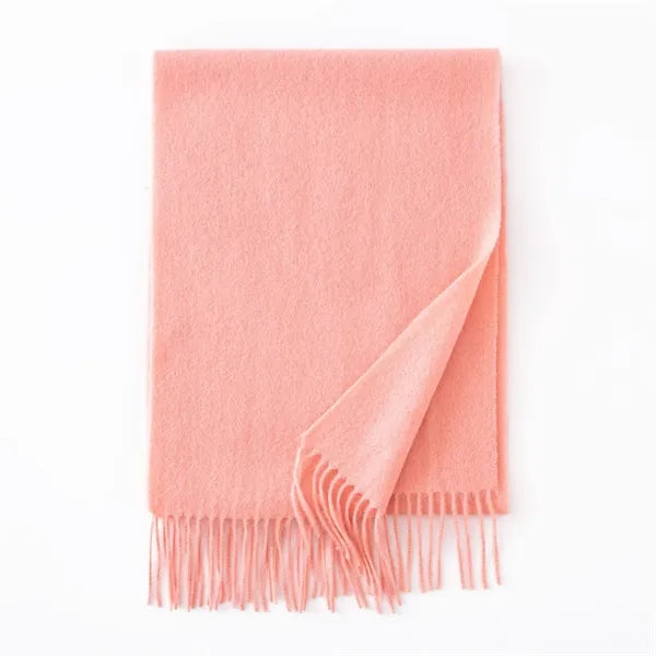 Long Soft Wool Scarf - Solid Color