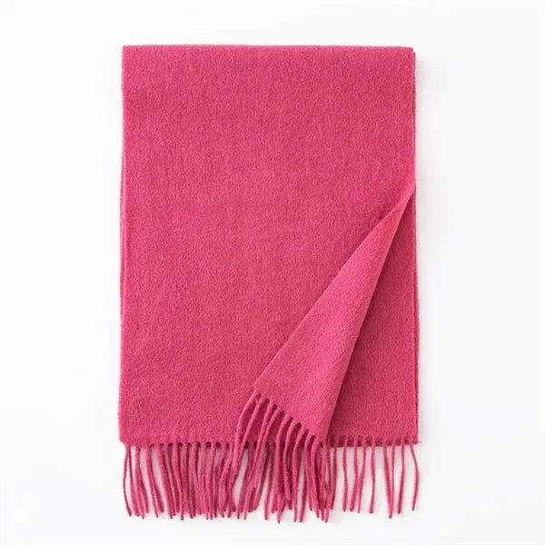 Long Soft Wool Scarf - Solid Color