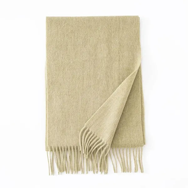 Long Soft Wool Scarf - Solid Color