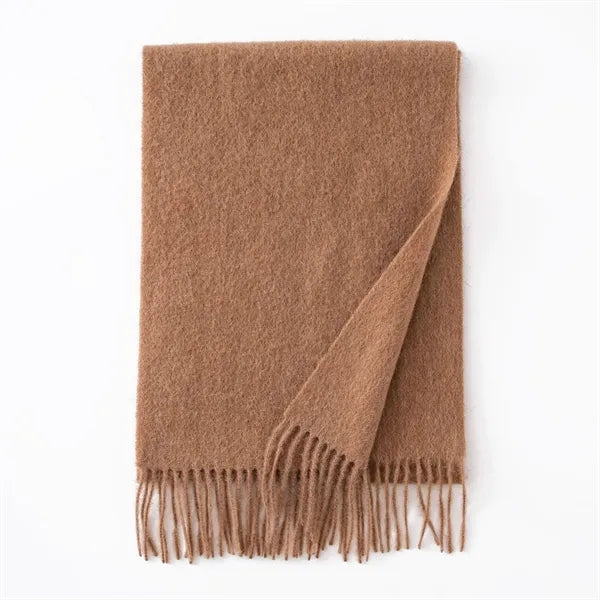 Long Soft Wool Scarf - Solid Color