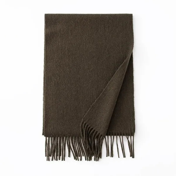 Long Soft Wool Scarf - Solid Color