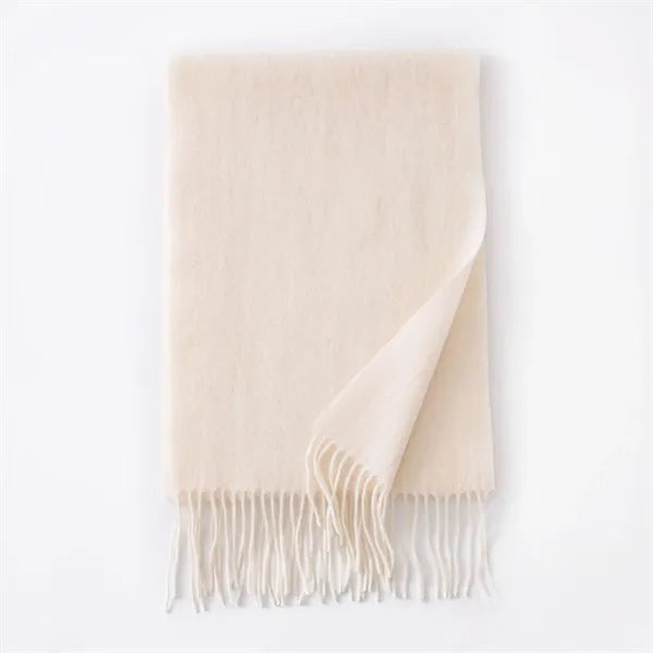Long Soft Wool Scarf - Solid Color