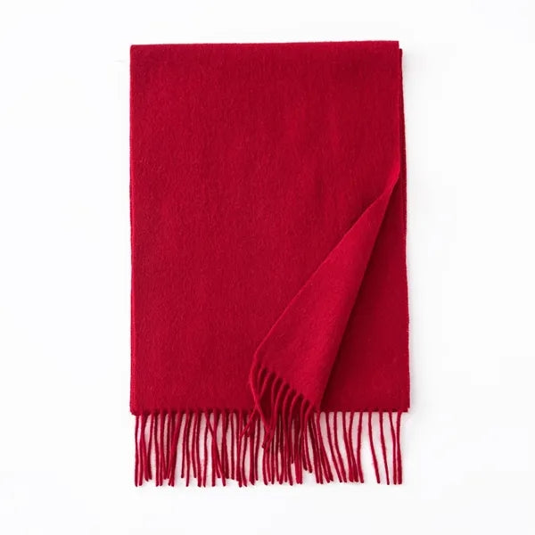 Long Soft Wool Scarf - Solid Color
