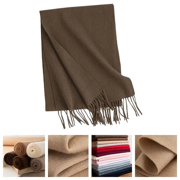 Long Soft Wool Scarf - Solid Color