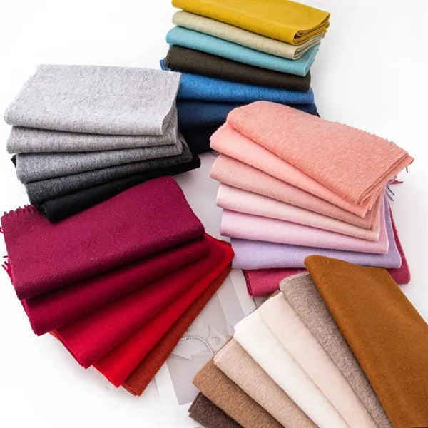 Long Soft Wool Scarf - Solid Color