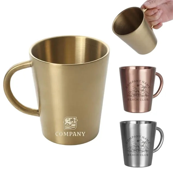 10oz Stainless Steel Coffee Cup with Handle